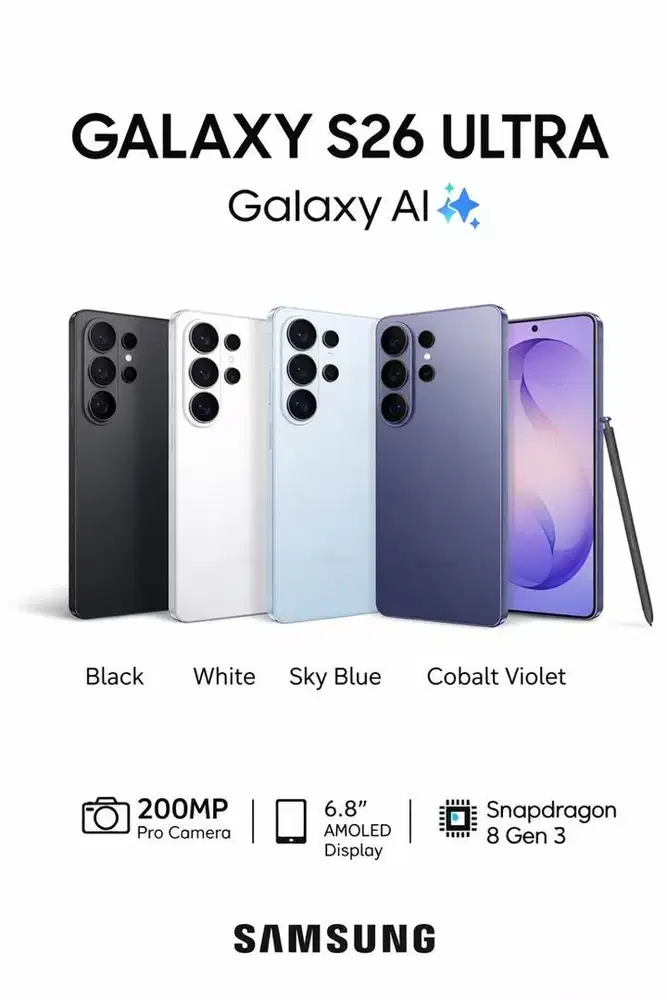 Tersedia samsung galaxy S26 dan S26 Ultra