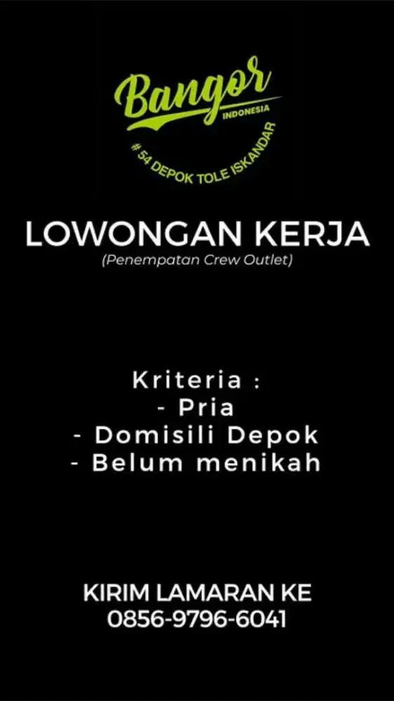 Lowongan karyawan untuk laki laki