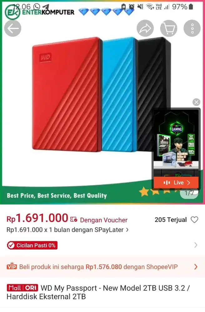 Jual bu guys Hardisk 2TB