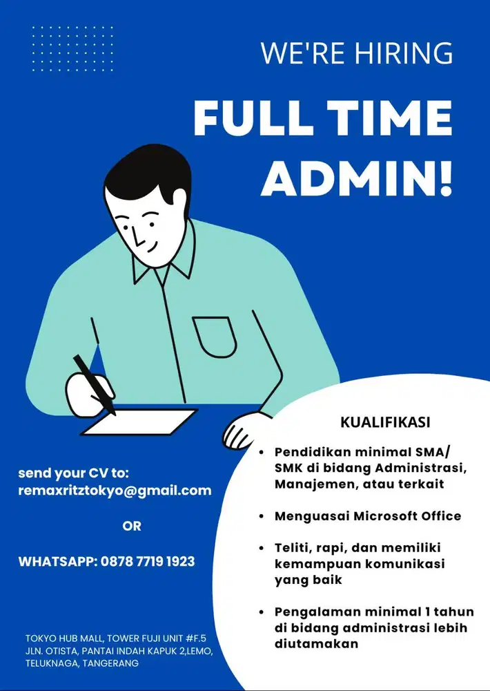 [loker] admin marketing and sales - penempatan PIK 2