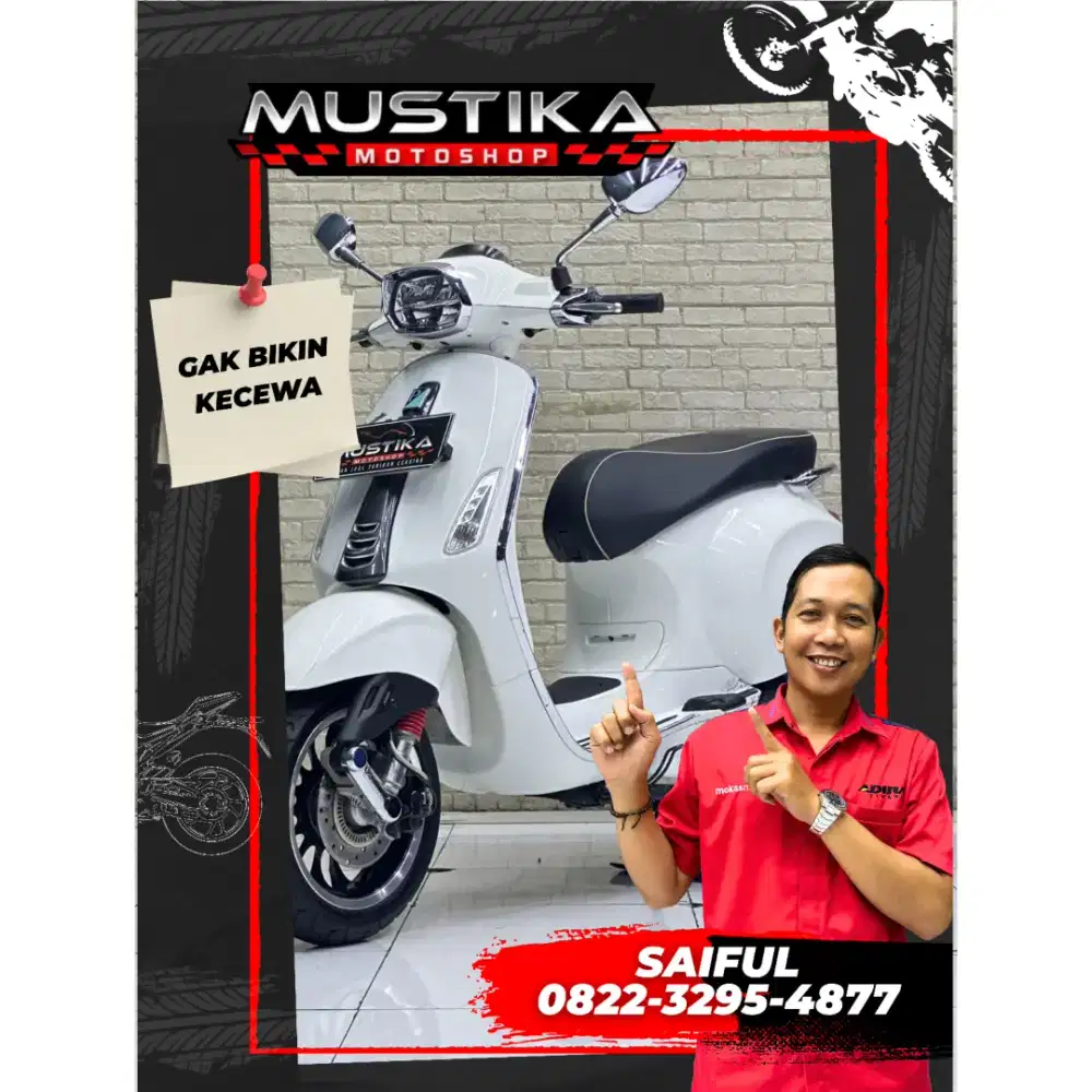 Perfect Condition!!Vespa Sprint 150cc ABS 2022 White Mulus-Mustika