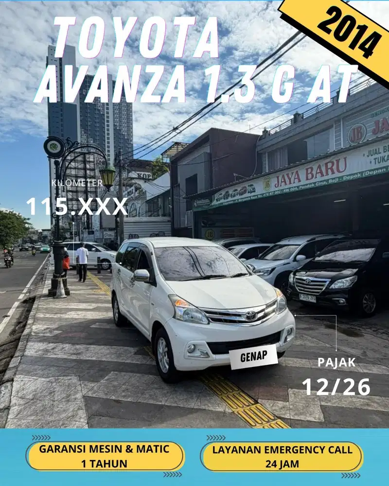 TOYOTA AVANZA 1.3 G 2014 AT MATIC / GENAP