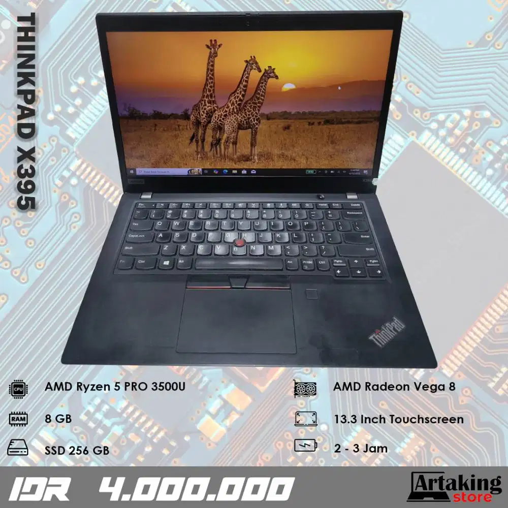 Layar Sentuh - Lenovo Thinkpad X395 - Ryzen 5 - Ram 8 GB - SSD 256 GB
