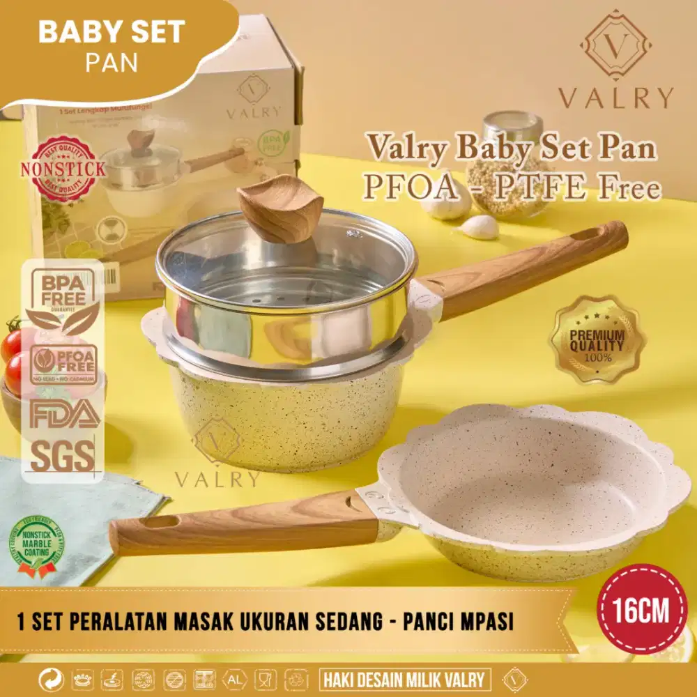 PANCI MPASI 4IN1 VALRY Fry Pan Sauce Pan Kukusan Anti Lengket