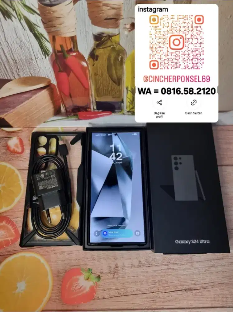 hp likeNEW samsung S24 ULTRA 12/1tb istimewa grns resmi free ADAPTOR