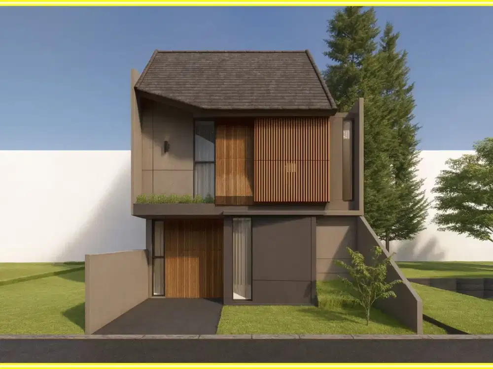 di Jl. Kaliurang Km 13, Dekat UII, Jual Rumah 2 Lantai : Model Tropis