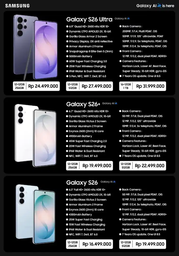 S26 ULTRA 512GB CUMA 24.499.000