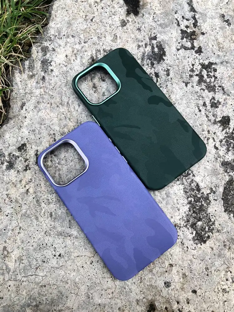 Camouflage Leather Magsafe Magnetic Case iPhone 15 Pro Max