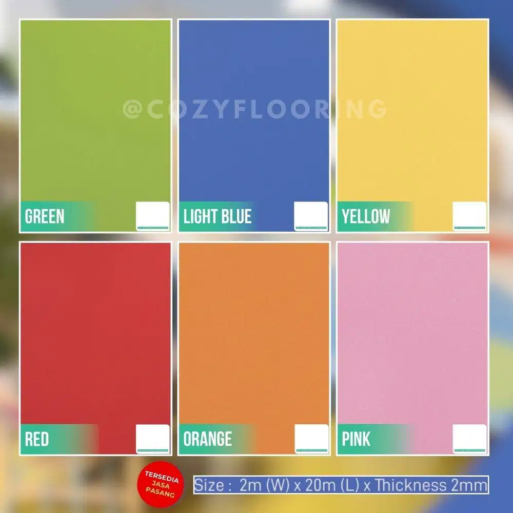 Vinyl Lantai META Motif Polos Tebal 2mm / Karpet Lantai Vinyl Roll