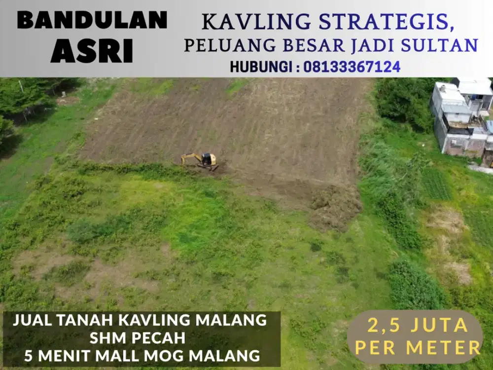 Tanah Kavling Perumahan 5 Menit Mall City Point Malang Sertifikat Pecah