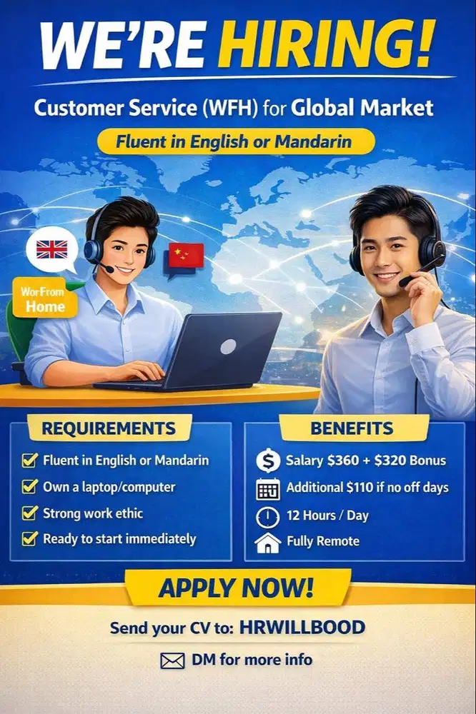 Dibutuhkan Segera Costumer Service Bisa Mandarin