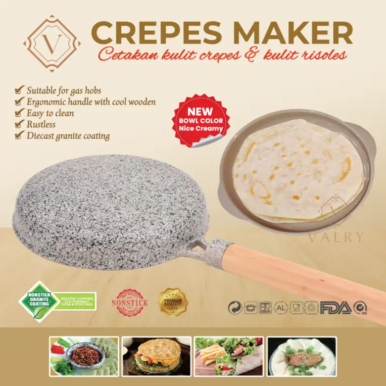 Cetakan Crepe Maker Wajan Kwalik Panci Kulit Risol Crepes Bonus