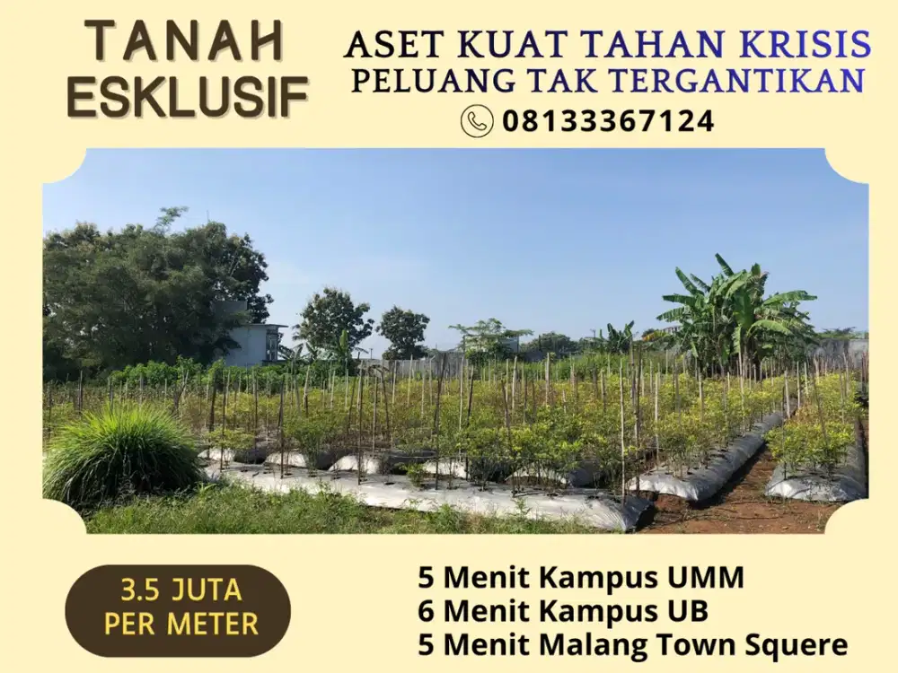 5 Menit Kampus Brawijaya Malang Kavling SHM