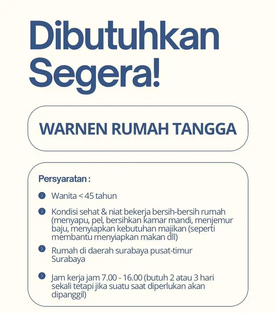 Dicari warnen surabaya