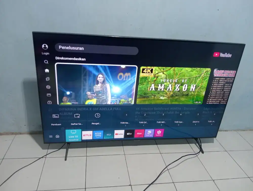 Harga net pas Tv LED Samsung 65 inch android smrat no minus