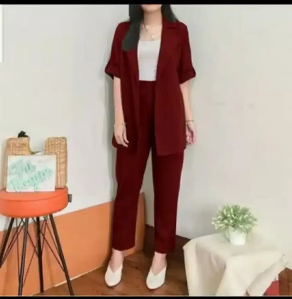 One set blazer celana wanita