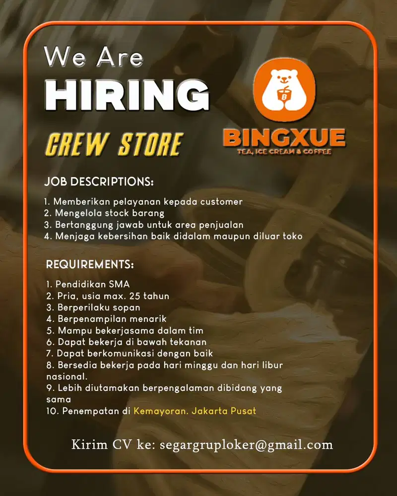 Crew Store Bingxue Kemayoran Jak-Pus