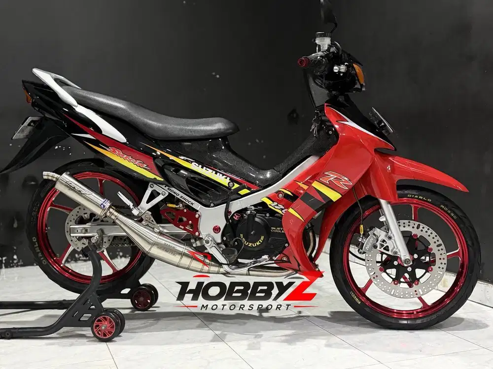 Suzuki satria hiu 120R Lscm merah hitam modif ninja hedon 2004,mantap