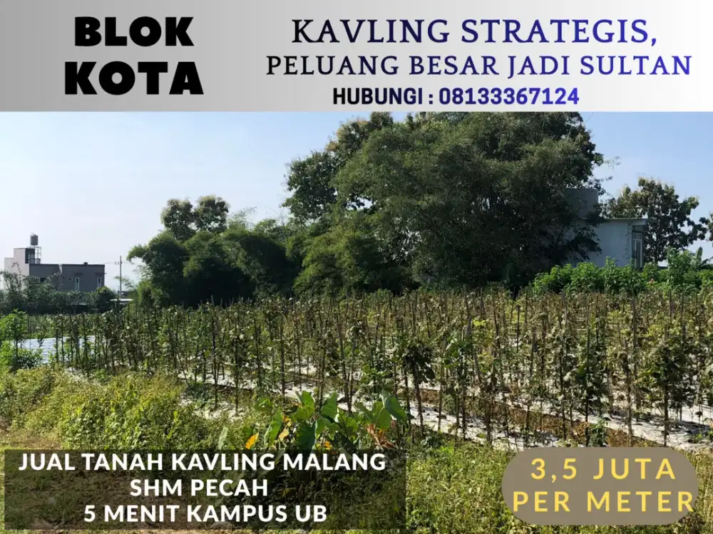 5 Menit Kampus Brawijaya Malang Kavling SHM