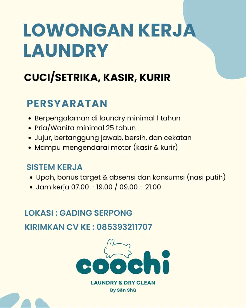 Lowongan Kerja Kasir Laundry