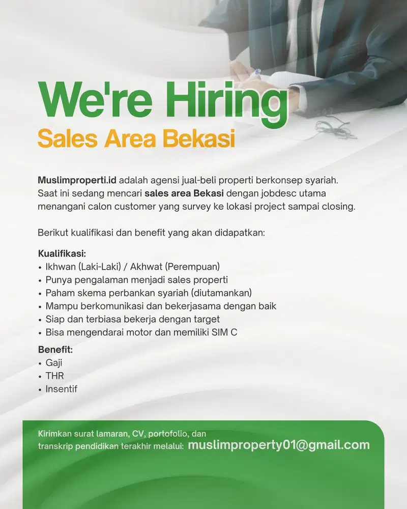 Sales Properti Syariah Area Bekasi Mobile