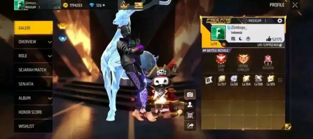 Akun free fire Sultan aman dan terpercaya