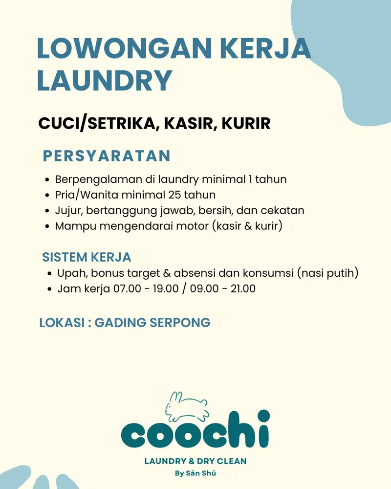 Lowongan Kerja Kurir Laundry