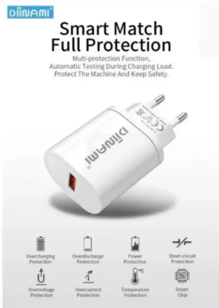 Batok Charger DIINAMI DM-Q1 Single Port Quick Charger 18 watt New