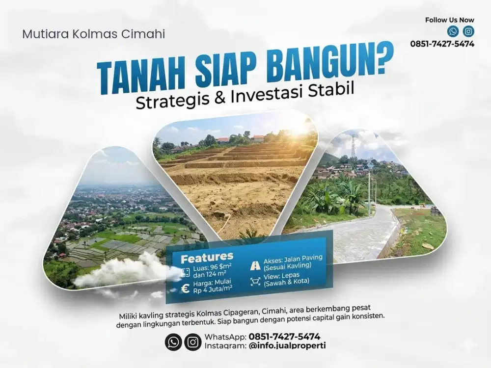 Kavling Tanah Siap Bangun Mutiara Kolmas Tahap 2 Cimahi Cipageran SHM