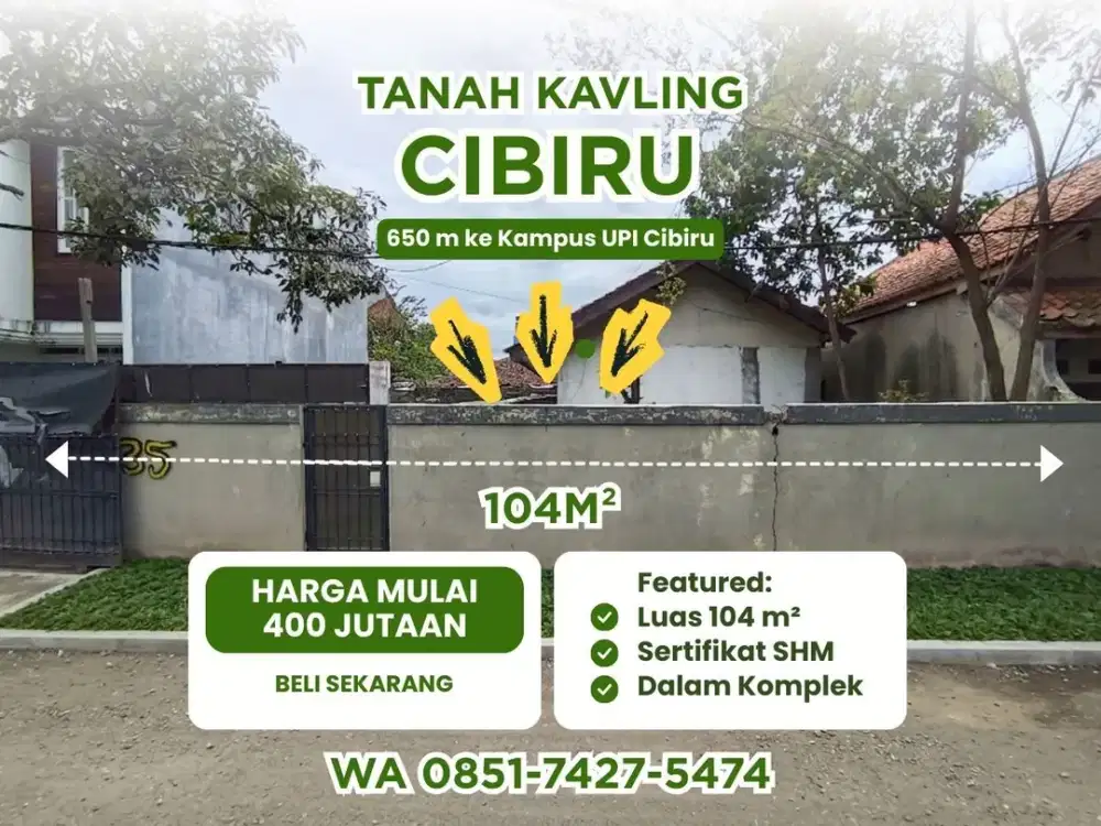 Dijual Tanah Kavling Siap Bangun 500 meter dari UPI Cibiru