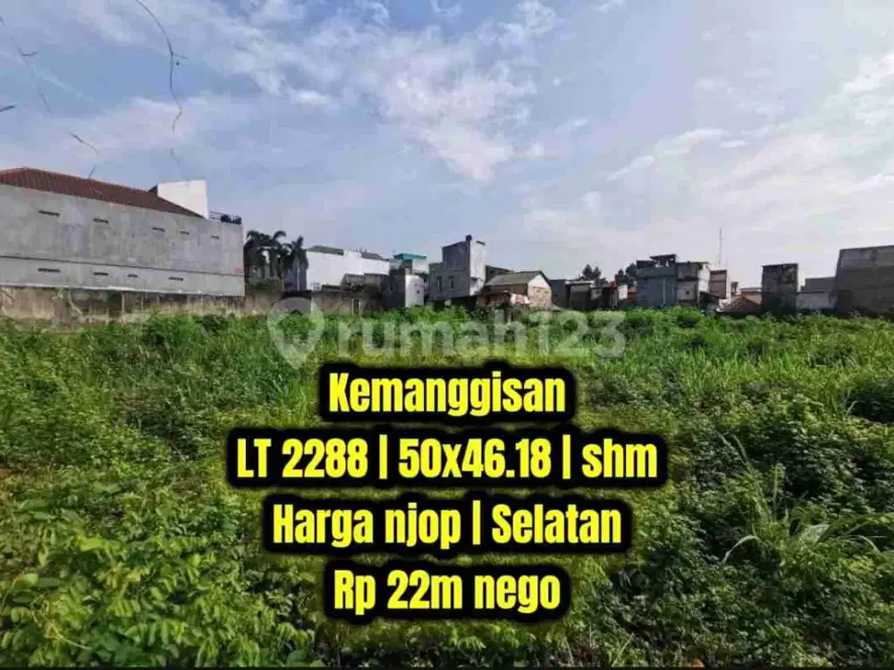 Harga njop! Masih nego! Tanah strategis lebar 50x46 kemanggisan jakarta barat