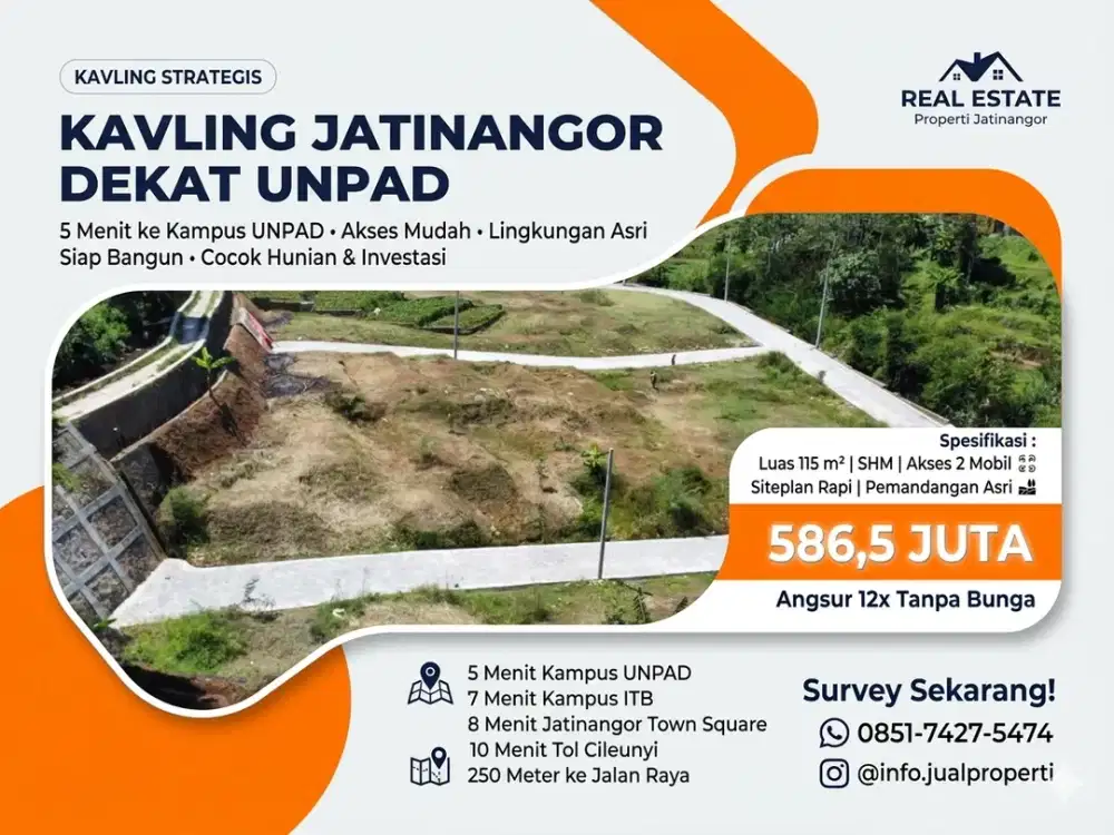 Jual Cepat Kavling SHM Jatinangor Dekat UNPAD – Bisa Angsur 12x Tanpa Bunga