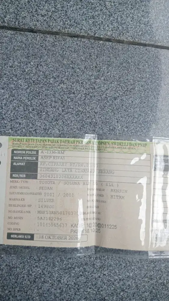 Dijual Toyota soluna