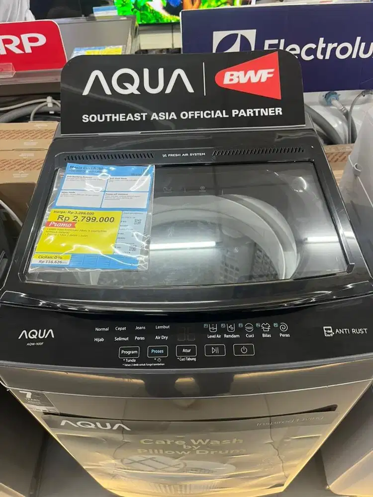 MESIN CUCI AQUA 9kg CICILAN KREDIVO ERABLUE CEGER