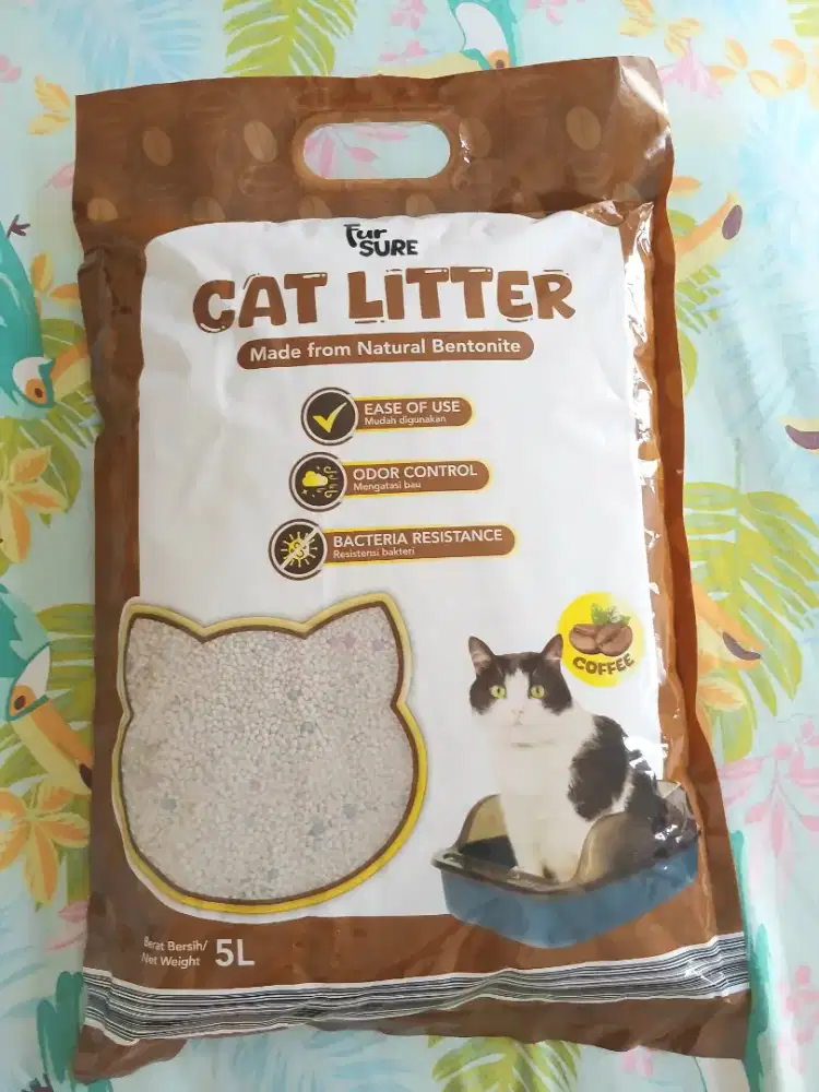 Pasir kucing Cat Litter Fur Sure aroma kopi 5L
