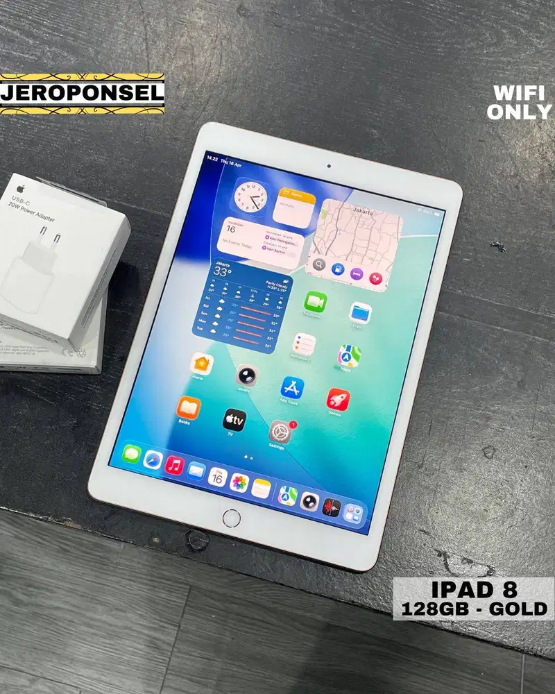 IPAD 8 128GB GOLD EX IBOX BH 100% MULUS LIKENEW ORIGINAL