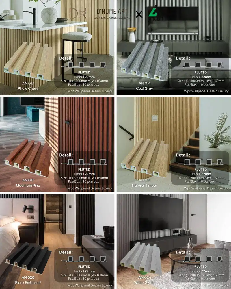 ARNI WPC Wall Panel Dekorasi Dinding /3 Meter Wallpanel PVC Dinding