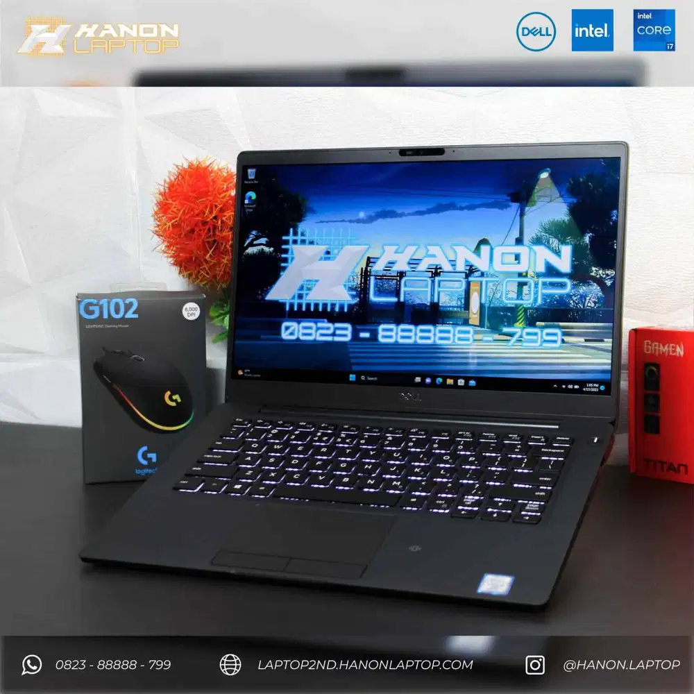 Laptop Dell 7300 Core i7-8665u Ram 16GB SSD 512GB 13.3 inch FHD Mulus