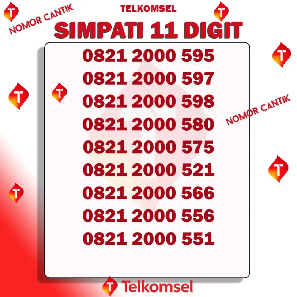 Nomor cantik Telkomsel Simpati 5G seri 11 digit