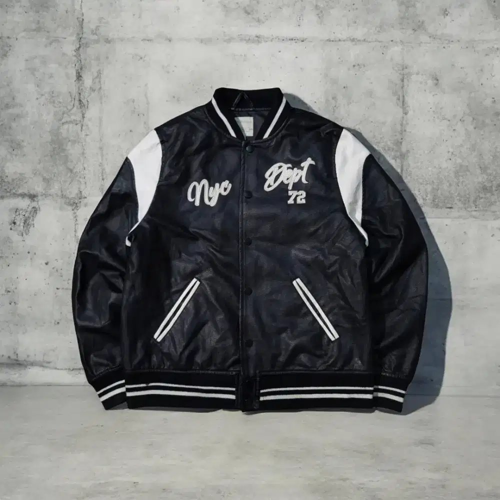 Jaket Varsity Kulit