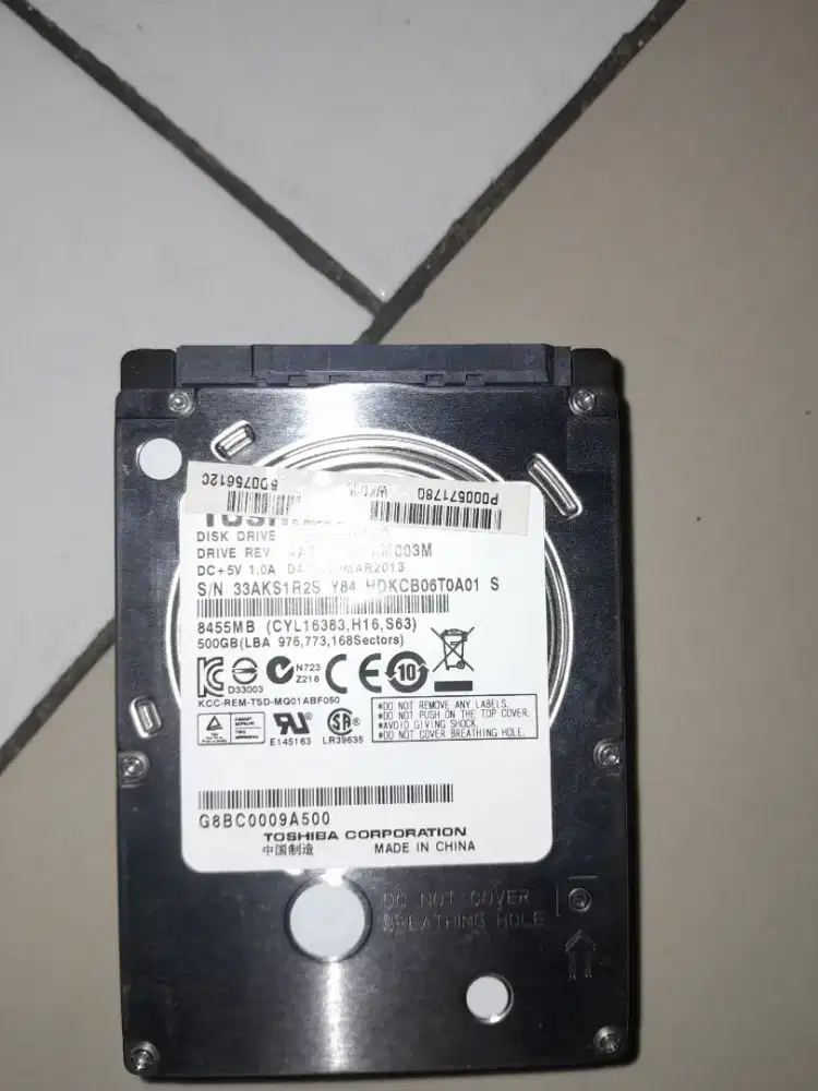 HARDIS LAPTOP TOSHIBA 500GB