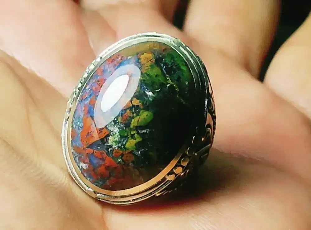 Batu akik pancawarna keristall 5 warna