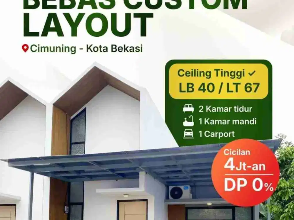 Rumah Baru Siap Huni Di Cimuning Mustika jaya Bekasi Timur Murah, Bisa KPR