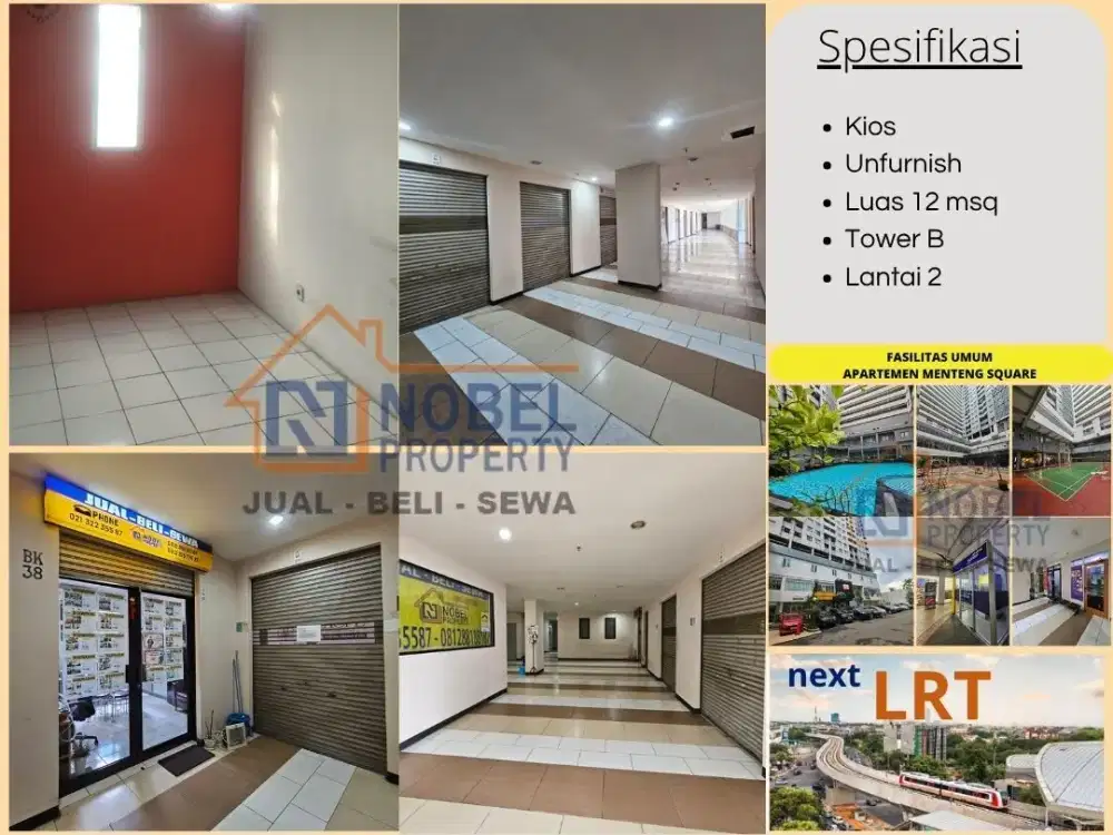 Disewakan Kios Area Komersial Apartemen Mentes Lokasi Strategis Jakarta Pusat