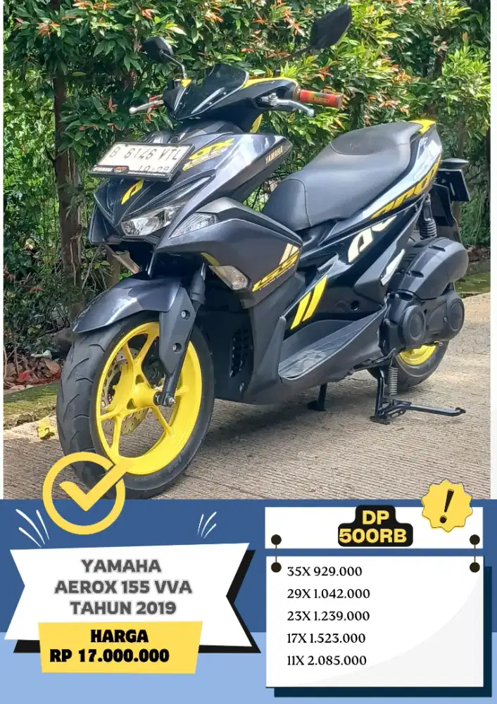 Dp 500rb Yamaha AEROX 155 VVA tahun 2019