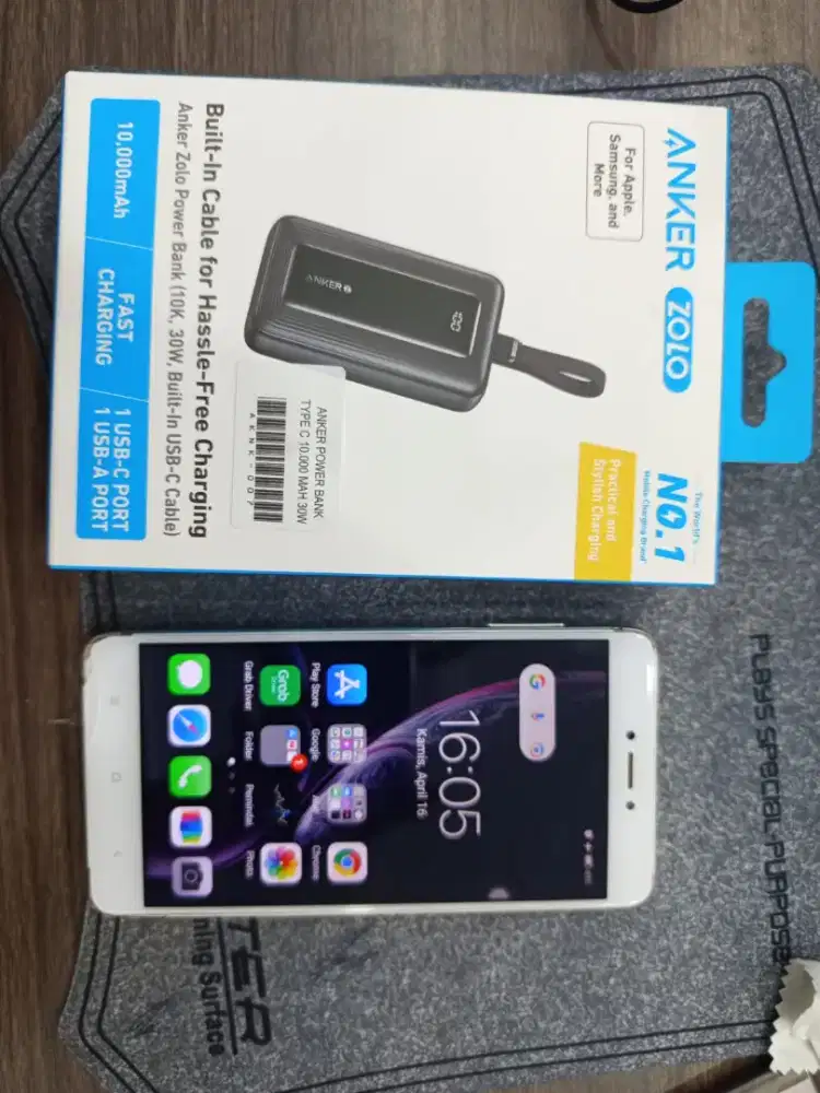 Redmi Note 4 dan Powerbank Anker zolo 10.000 MAH