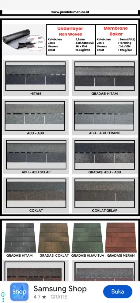 Jual Atap Java bitumen