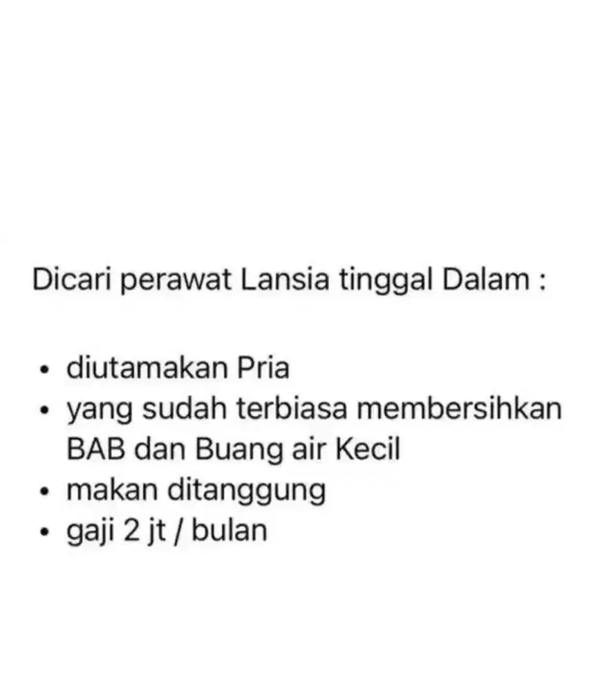 Lowongan perawat lansia