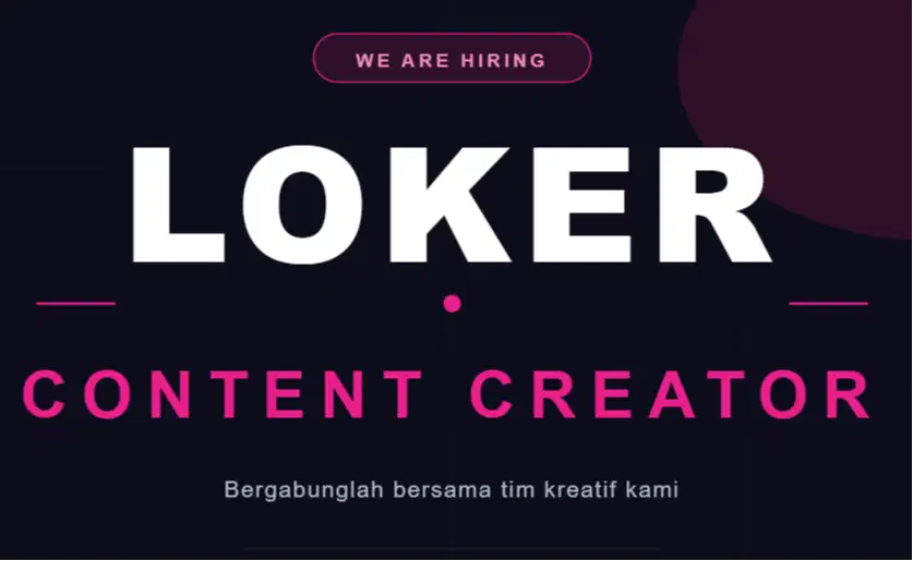 LOKER CONTENT CREATOR UNTUK ONLINE SHOP