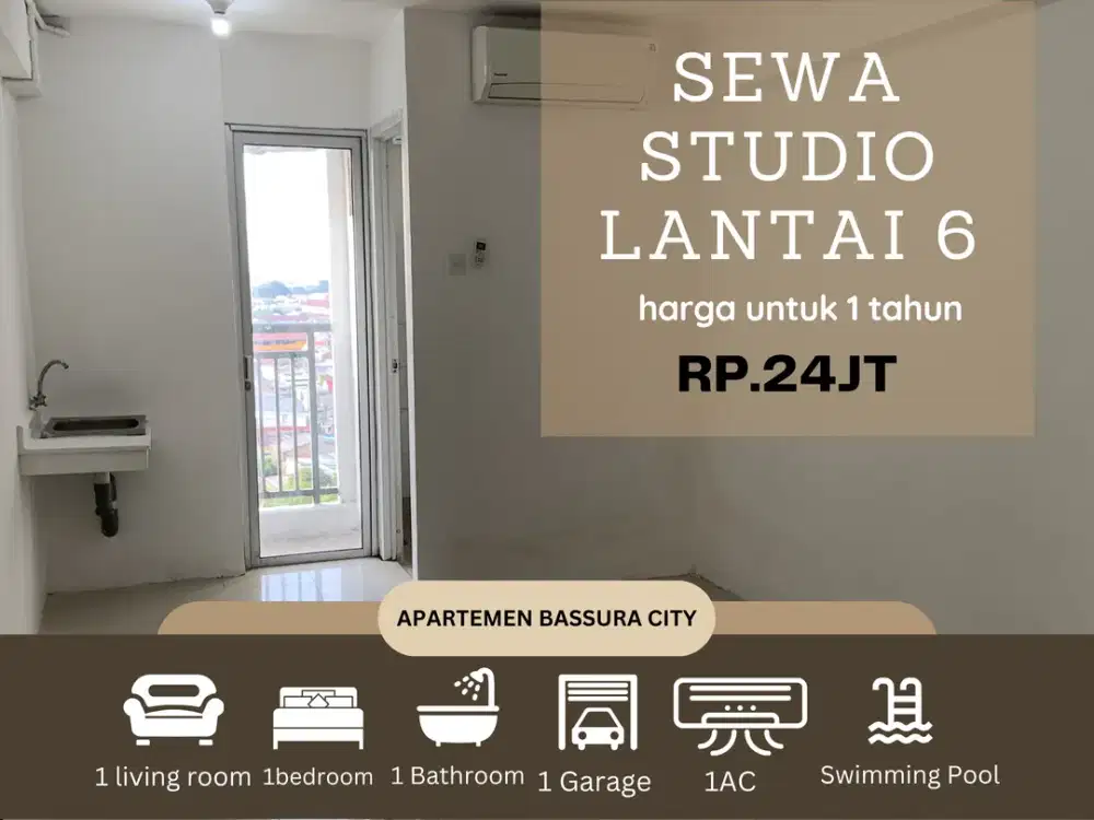 sewa studio unfurnis lantai 6 apartemen bassura city